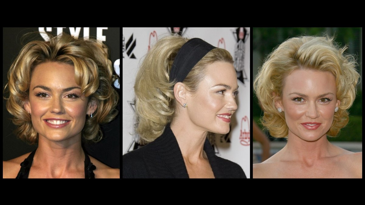 Kelly Carlson's short hairdo with bouncy curls