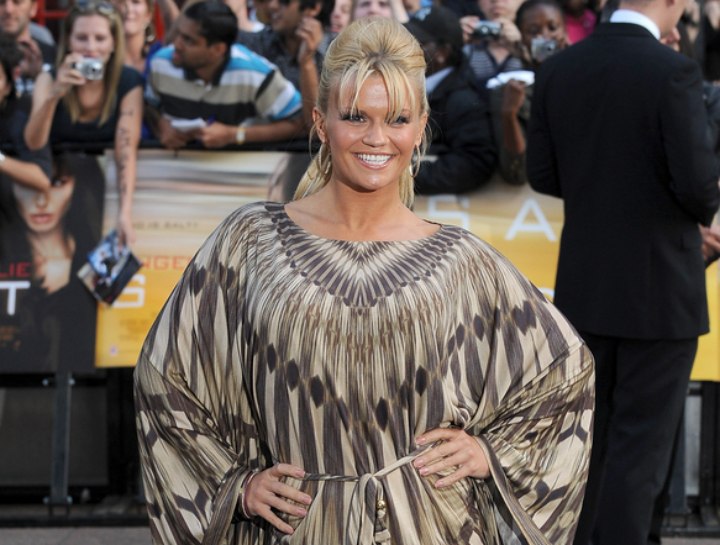 Kerry Katona wearing a kimono dress