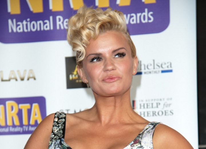 Kerry Katona sporting a short festive hairdo