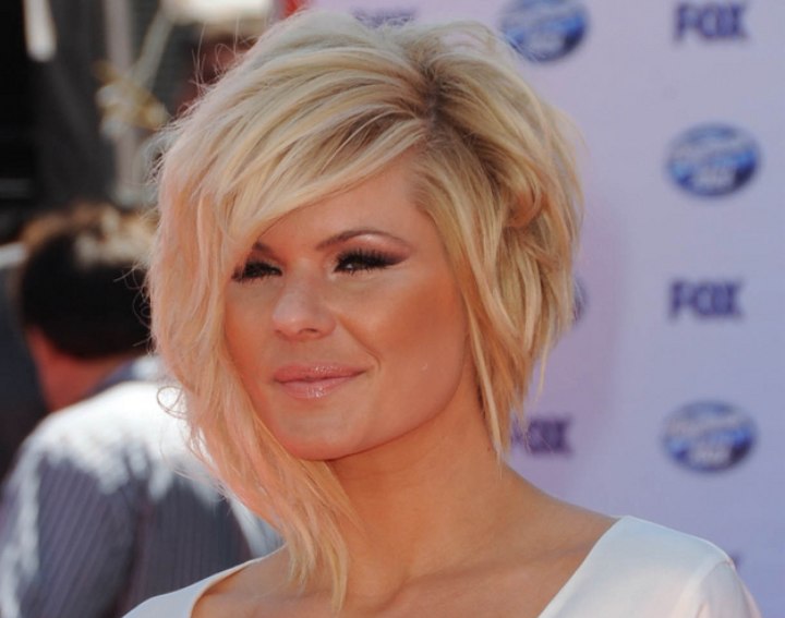 Side view of Kimberly Caldwell's haircut
