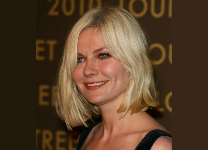 Kirsten Dunst with her hair cut into a bob