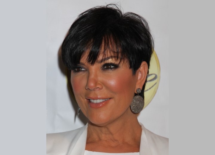 Kris Jenner wearing her hair short in a pixie
