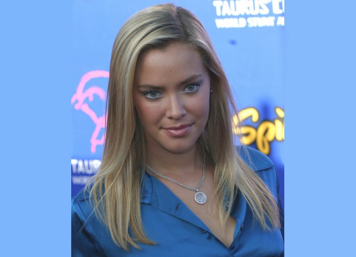 Kristanna Loken's simple long hairstyle