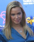 Kristanna Loken wearing a satin blouse