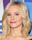 Kristen Bell wearing a long bob with her hair styled away from her face