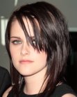 Kristen Stewart's choppy medium length hair with wetlook styling