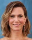 Kristen Wiig's long wavy bob hairstyle with an ombré color