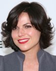 Lana Parrilla's short hairstyle that hugs her neck