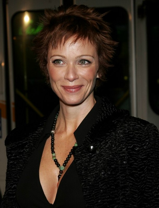 Lauren Holly  Wash and wear pixie haircut for busy women