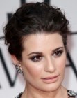 Lea Michele wearing her hair up