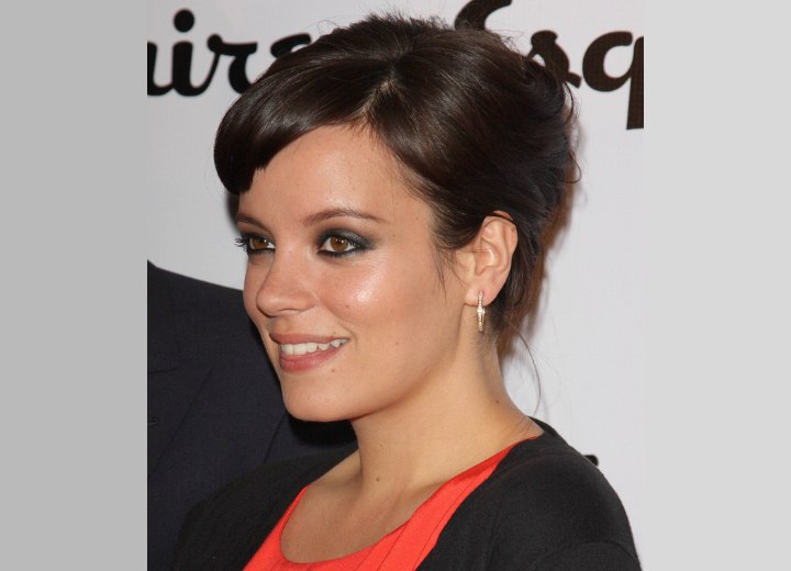Hair styled for a short hair illusion - Lily Allen