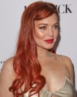 Lindsay Lohan with long red hair