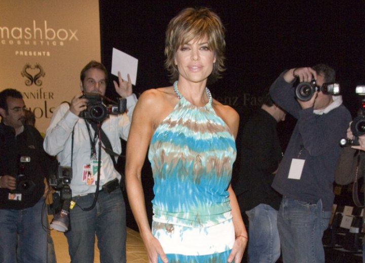 Lisa Rinna wearing a slimming summer dress