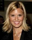 Maggie Grace sporting a long bob with textured ends that point outward