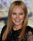 Malin Akerman with her long hair angled around the face