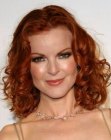 Marcia Cross with shoulderlength curls