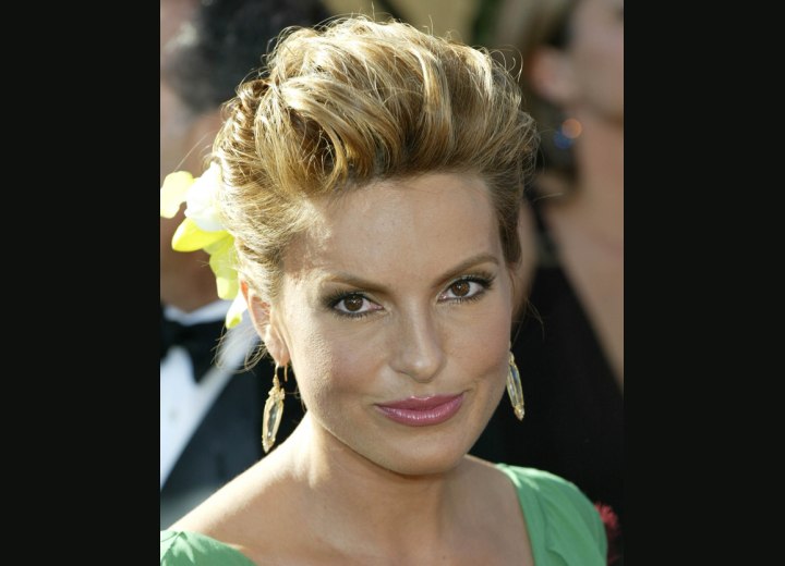 Mariksa Hargitay with her hair styled up