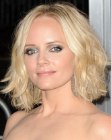 Marley Shelton sporting a versatile medium length hairstyle with layers