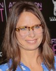 Mary Lynn Rajskub's long hairstyle with short layers around the face