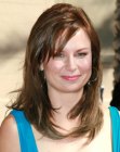 Mary Lynn Rajskub wearing her hair long with layering and tapering
