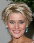 McKenzie Westmore with short razor cut hair