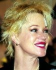 Melanie Griffith sporting very short hair