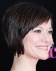 Meredith Monroe's practical short hairstyle with angled bangs