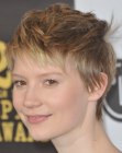 Mia Wasikowska with her hair in a pixie