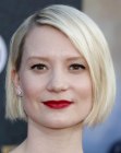 Mia Wasikowska's chin length bob with a short shaved nape