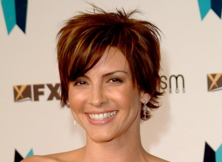 Michelle Clunie with short hair