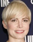 Michelle Williams with her short and over the ears hairstyle