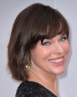 Milla Jovovich's short helmet shape hairstyle