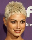 Moren Baccarin sporting a blonde pixie cut