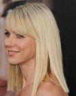 Naomi Watts wearing a blunt below the shouders haircut with bangs