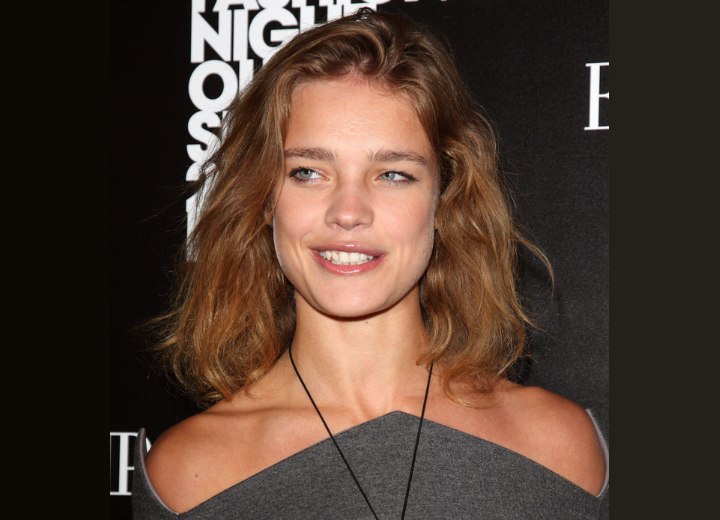 Natalia Vodianova with shoulder-length hair