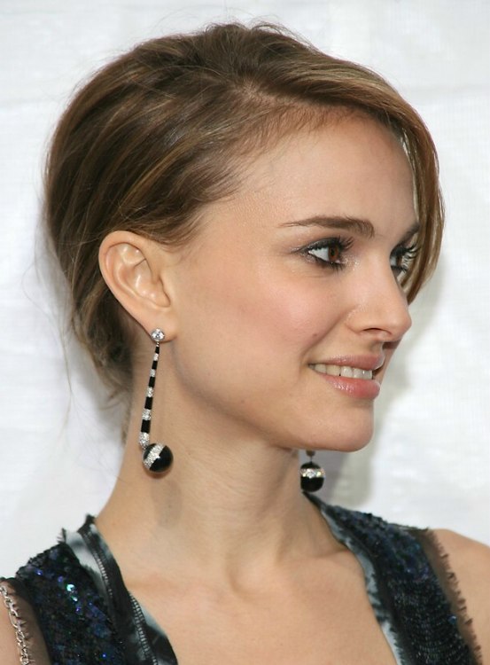 Natalie Portman's with her hair away from her face and put up