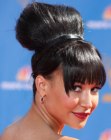 Naya Rivera sporting a bulbous updo