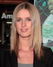 Nicky Hilton's sleek long hair with razor cut ends