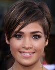 Nicole Anderson's trendy pixie for brown hair