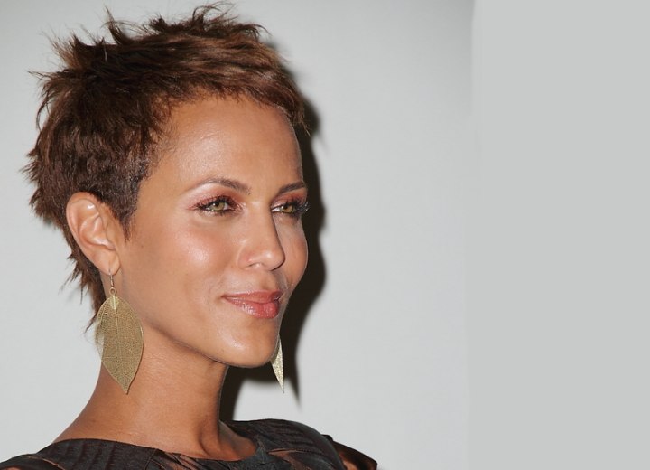 Nicole Ari Parker with very short hair