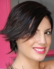 Nicolette Gaona's short hairstyle with a low side part