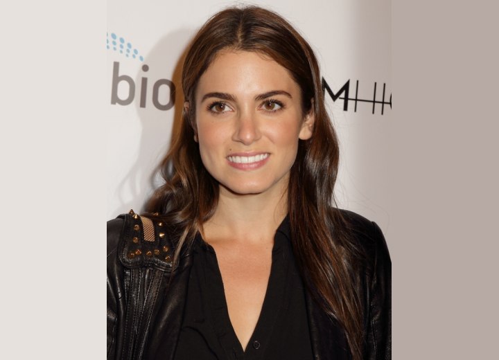 Nikki Reed with very long sleek hair