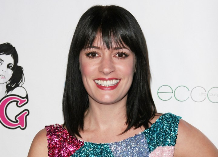 Paget Brewster wearing her hair in a long bob