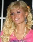 Paris Hilton with curly hair extensions
