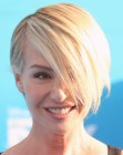 Portia de Rossi wearing a cute short hairstyle with peek-a-boo bangs