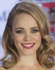 Rachel McAdams sporting long blonde hair with barrel curls