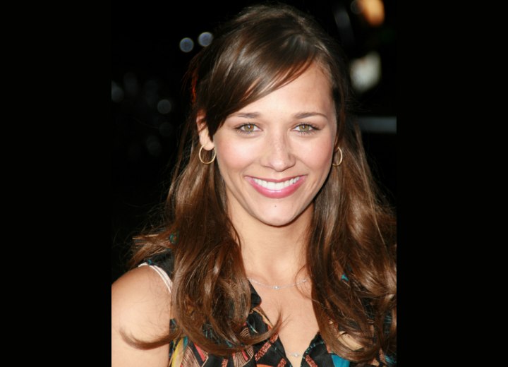 Rashida Jones wearing her hair styled away from her face