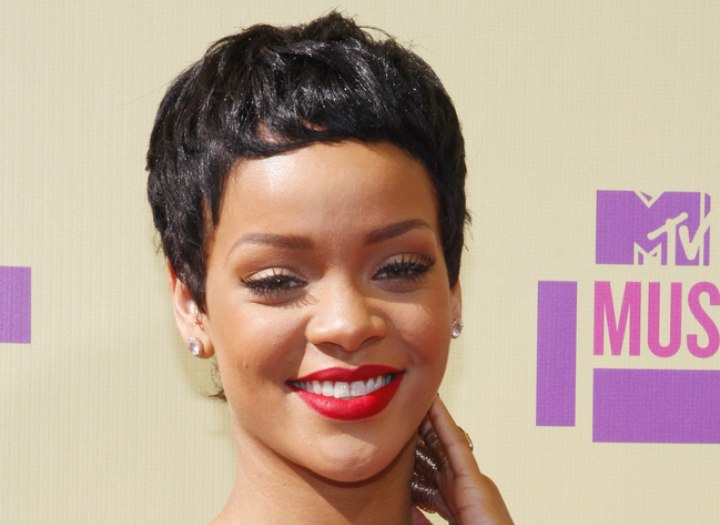 Rihanna - Short close to the ear haircut