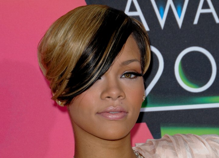 Rihanna's short clipped hair
