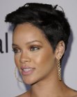 Rihanna's pixie haircut with clipper cut nape and sides